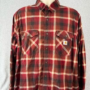 Carhartt Men's Long Sleeve Button Up Shirt Size XL Relaxed Fit